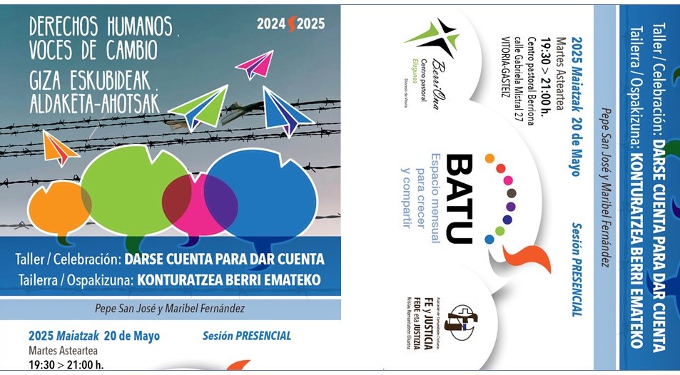 imagen BATU. 20 de Mayo.  Darse cuenta para dar cuenta